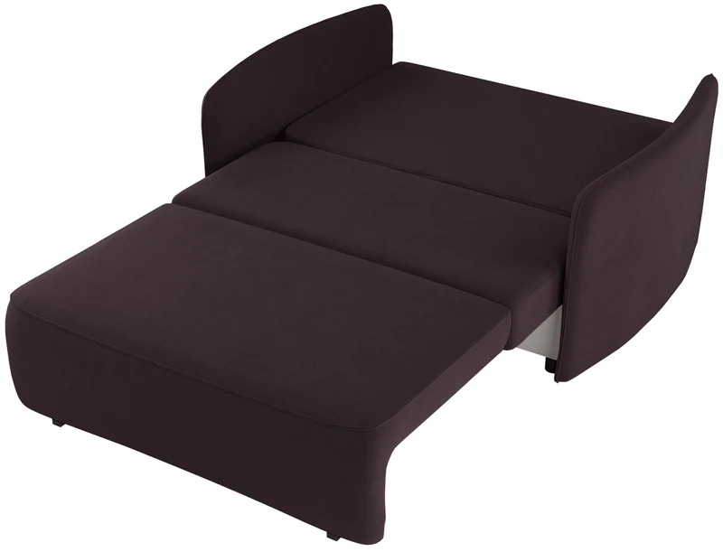 Ausziehbare Zweisitzer-Couch Paxi 145 cm mit Stauraum, Pflaumenfarbener Chenillestoff