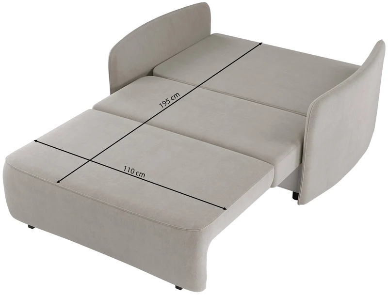 Ausziehbares Zweisitzer-Sofa Paxi 145 cm mit Stauraum, dunkelgrauer Chenille-Bezug