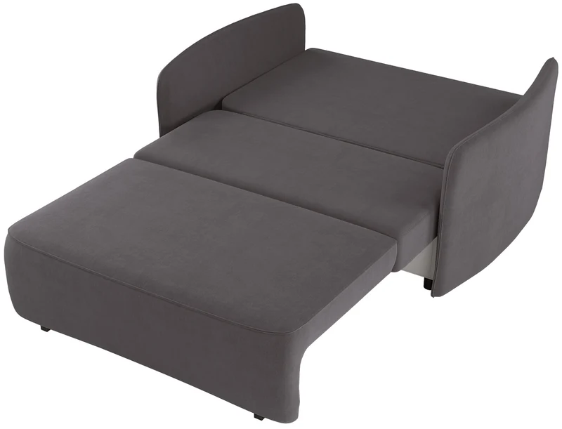 Ausziehbare Zweisitzer-Couch Paxi 145 cm mit Stauraum, grau-braunes Chenille