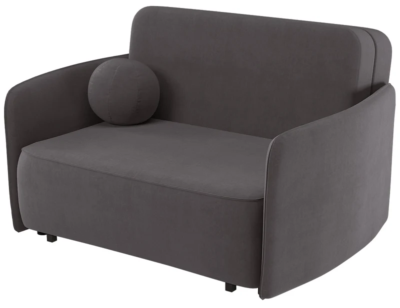 Ausziehbare Zweisitzer-Couch Paxi 145 cm mit Stauraum, grau-braunes Chenille