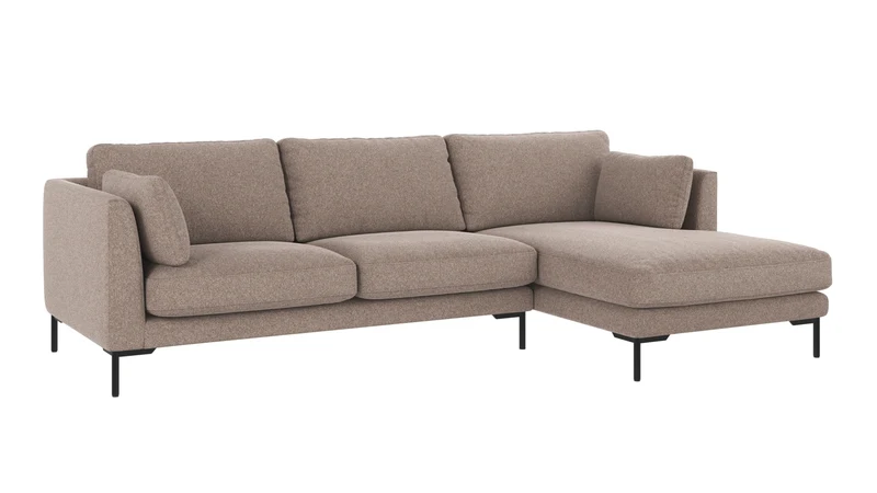Ecksofa Corwin 3-Sitzer, braun