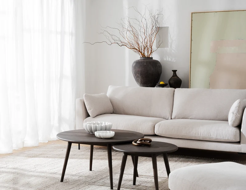 Lounge Sofa Corwin 2,5-Sitzer, hell-beige