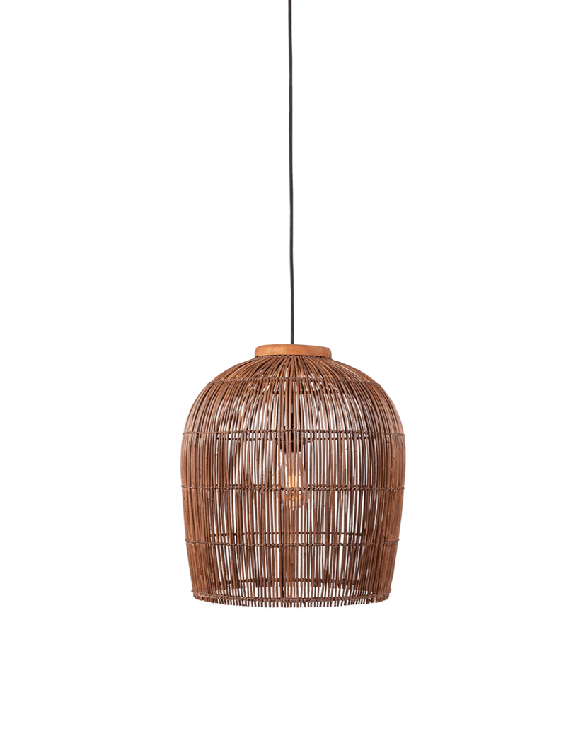 Hängelampe Rattan, braun