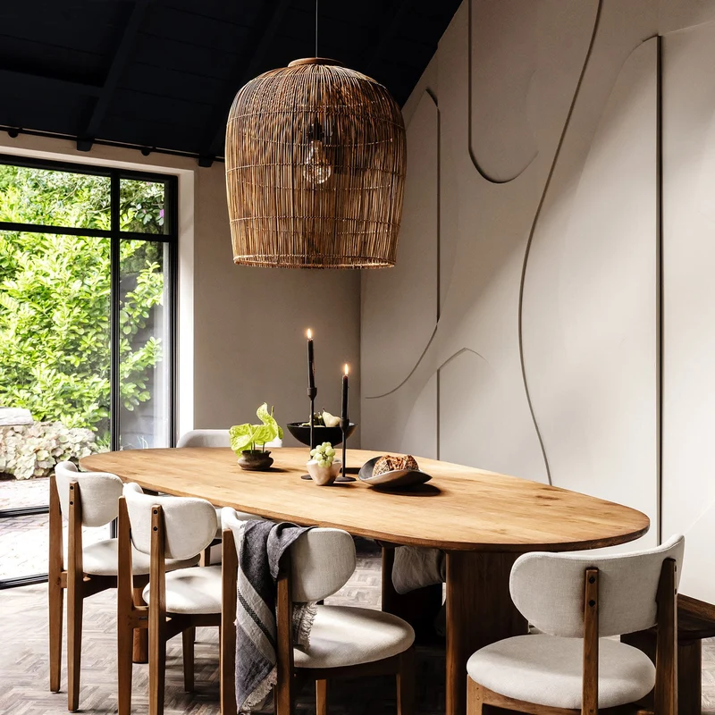 Hängelampe Rattan, braun