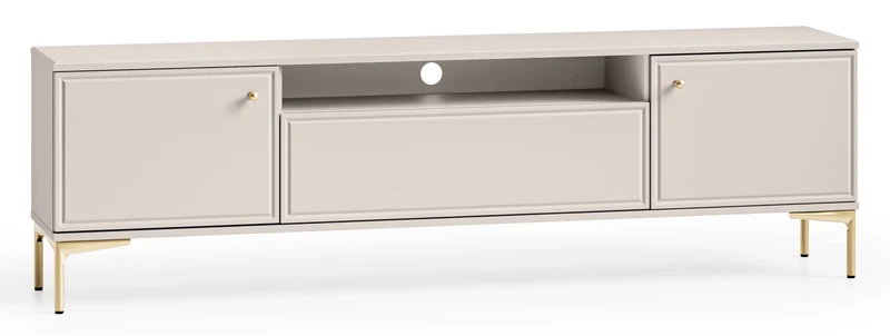 Zweittüriger RTV-Schrank Sandro mit Klappe und Nische, 180 cm, Kaschmir