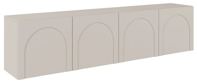 TV-Schrank Arkadia mit vier Türen und gefrästen Fronten, 200 cm, Kaschmir