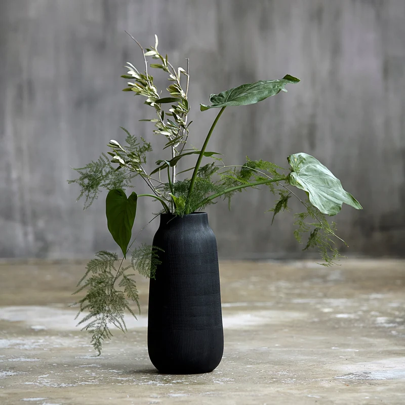 Keramikvase Talia H35cm, schwarz