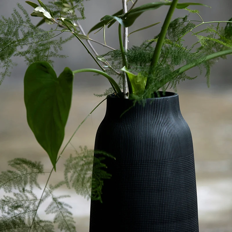 Keramikvase Talia H35cm, schwarz