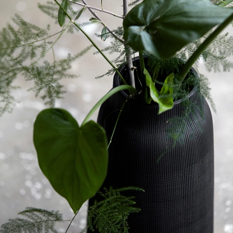 Keramikvase Talia H35cm, schwarz