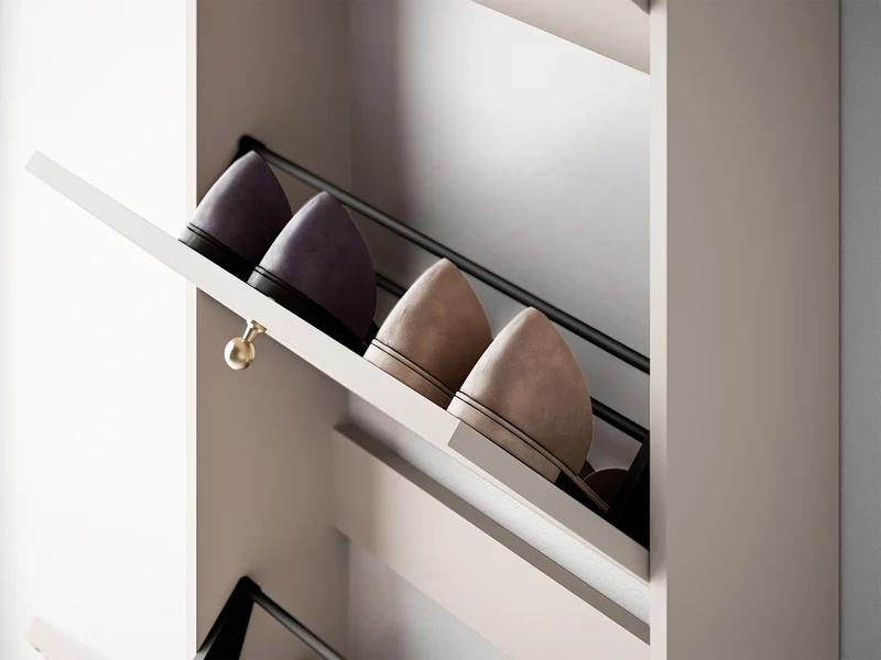 Schuhschrank Caletto mit drei Fächern, 60 cm, Kaschmirfarben
