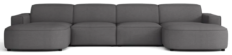 Modulares Ecksofa Sallmo U-förmig universell dunkelgrauer hydrophober Chenillestoff