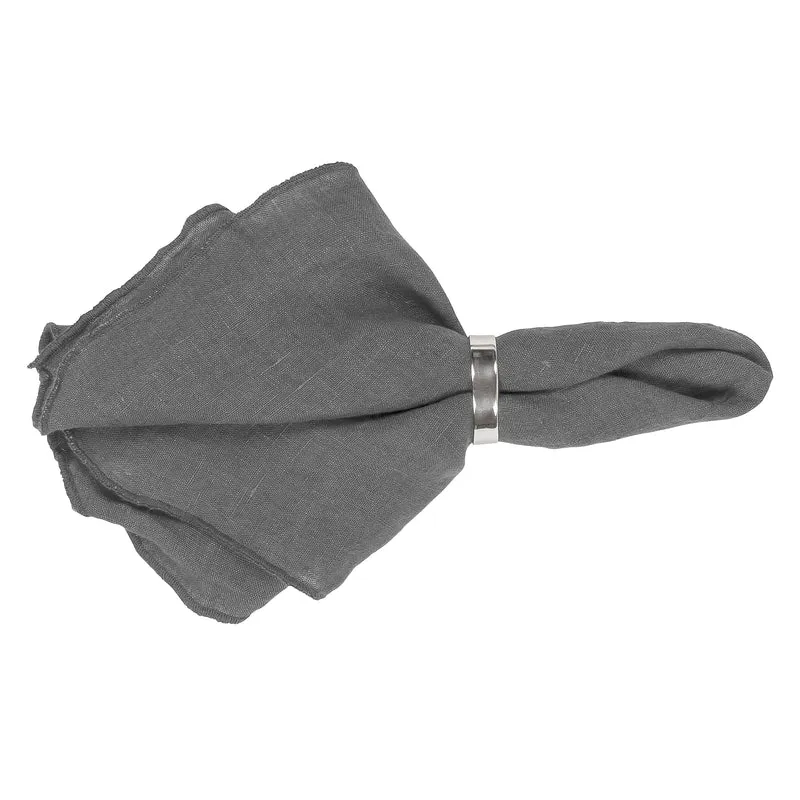 Serviette Öko-Leinen, grau
