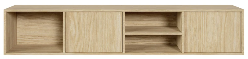 Sanva Hängeschrank für TV, zweiflügelig mit drei Fächern, 200 cm, geölte Eiche