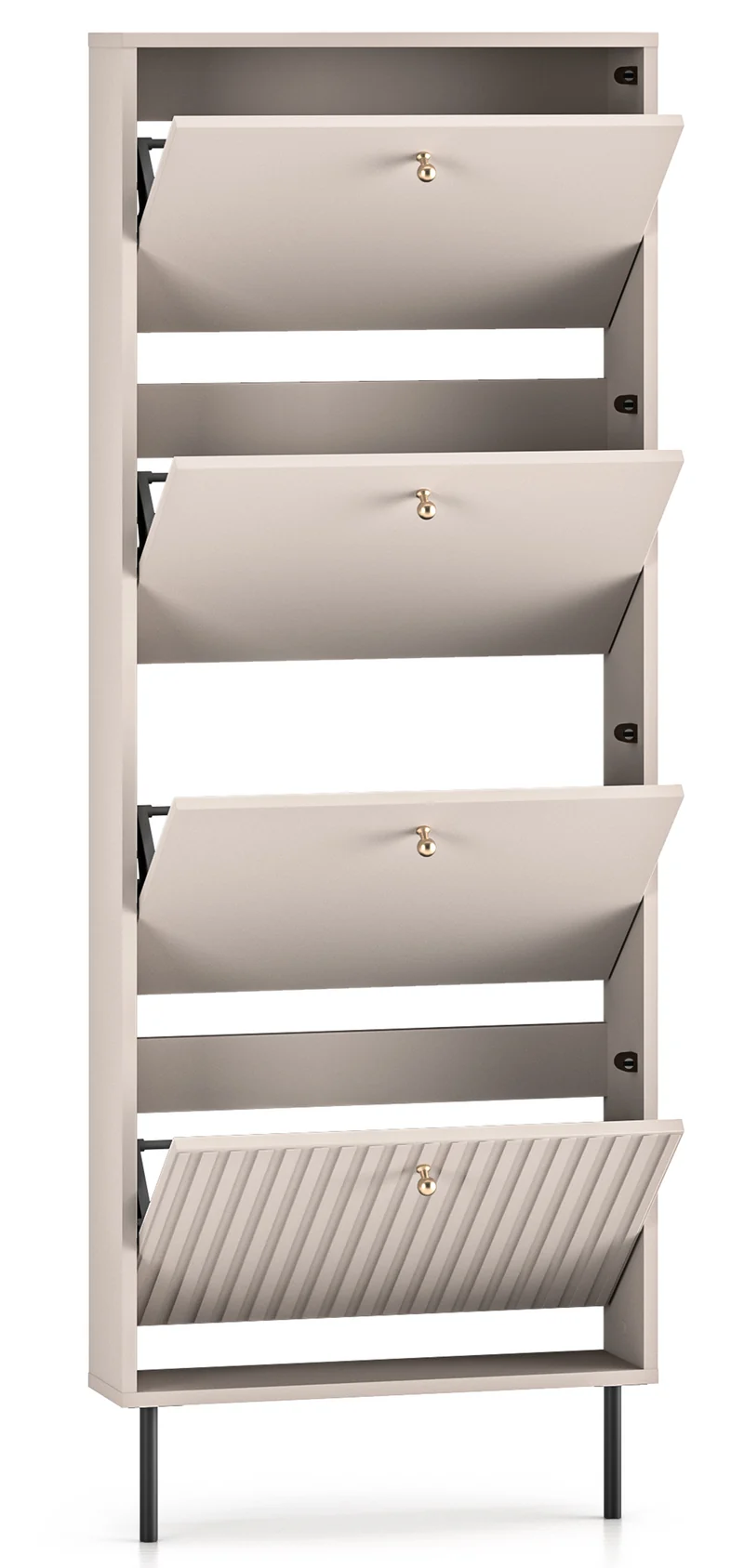 Schuhschrank Caletto mit vier Fächern 60 cm Kaschmir