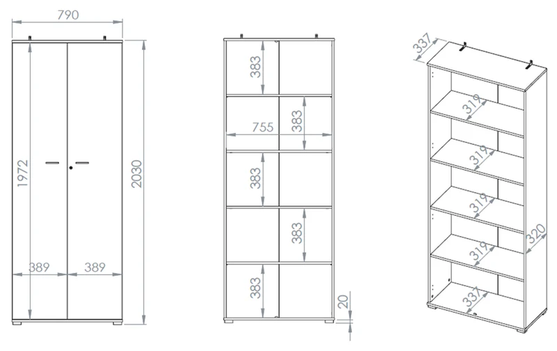 Zweiflügeliger Schrank Odelis 79 cm Lindberg-Eiche