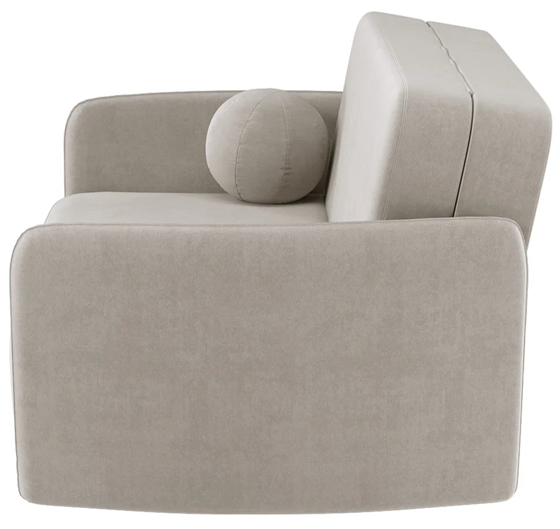 Zweisitziges ausklappbares Sofa Paxi 145 cm mit Stauraum, hellbeiger Chenille-Bezug