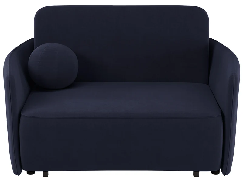 Ausziehbares Zweisitzer-Sofa Paxi 145 cm mit Stauraum, marineblauer Chenille-Stoff