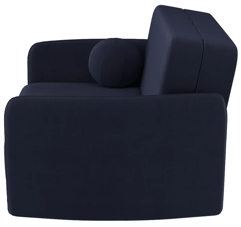 Ausziehbares Zweisitzer-Sofa Paxi 145 cm mit Stauraum, marineblauer Chenille-Stoff