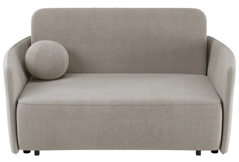 Ausziehbares Zweisitzer-Sofa Paxi 165 cm mit Stauraum, hellbeiger Chenille-Bezug