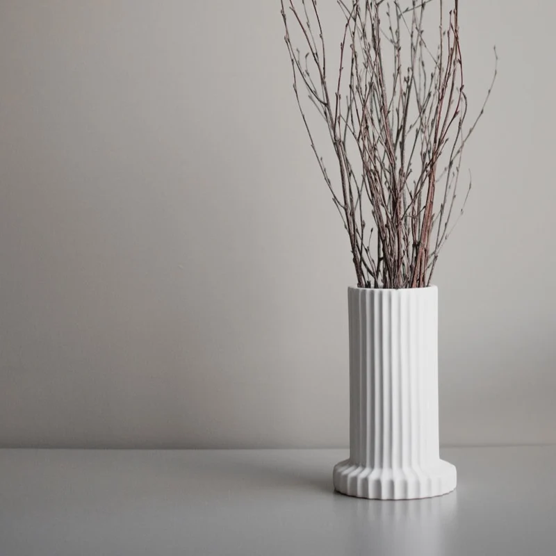 Vase Stripe, weiß