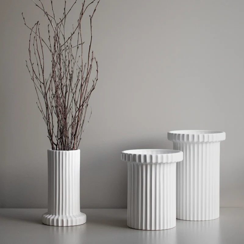 Vase Stripe, weiß