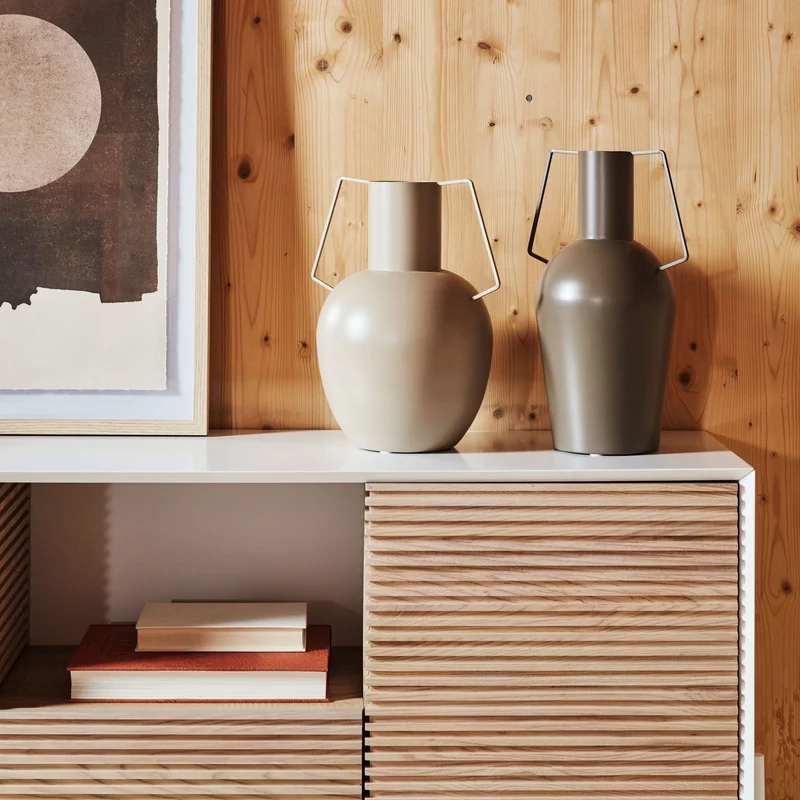 Metallvase Hera, beige