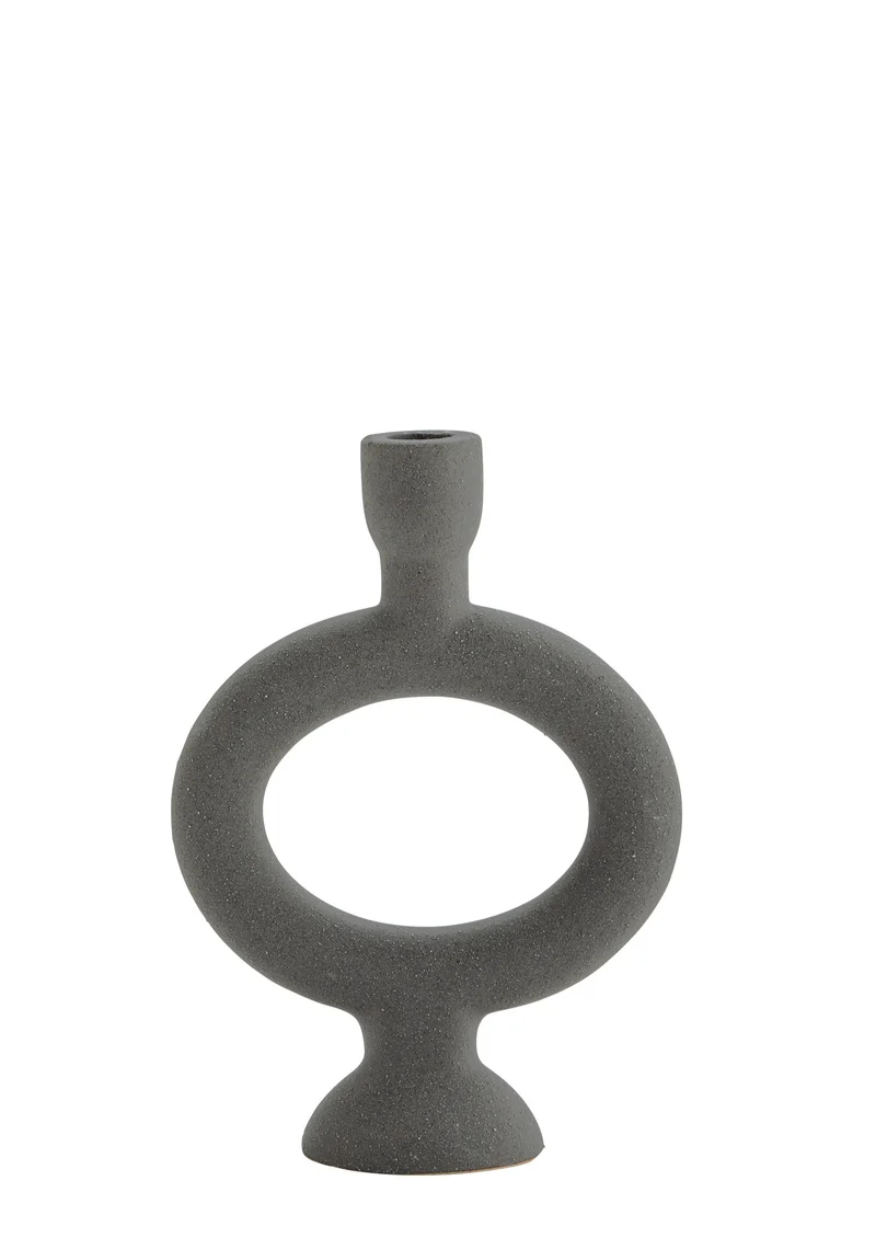 Keramik Kerzenhalter H25cm, anthrazit