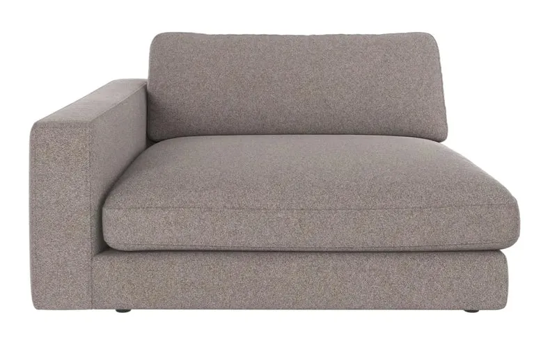 Chaiselongue Ecke links, grau-beige