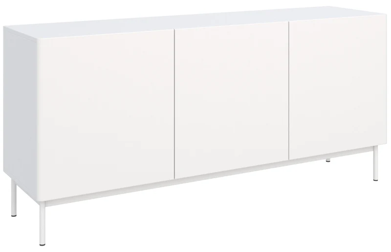 Hoher dreitüriger Olio TV-Schrank, 160 cm, weiß