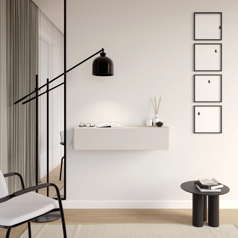 Hängende Olio-Konsole mit Schublade, 90 cm, Kaschmir