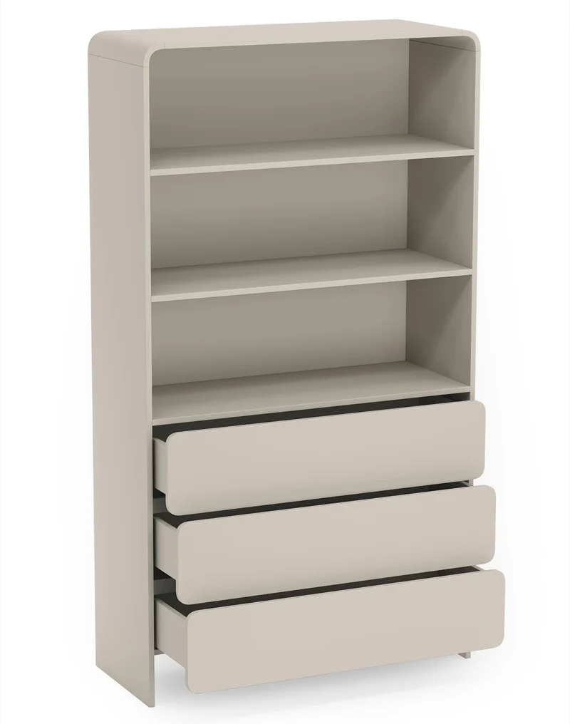 Lummo Regal mit drei Schubladen 100 cm Kaschmir