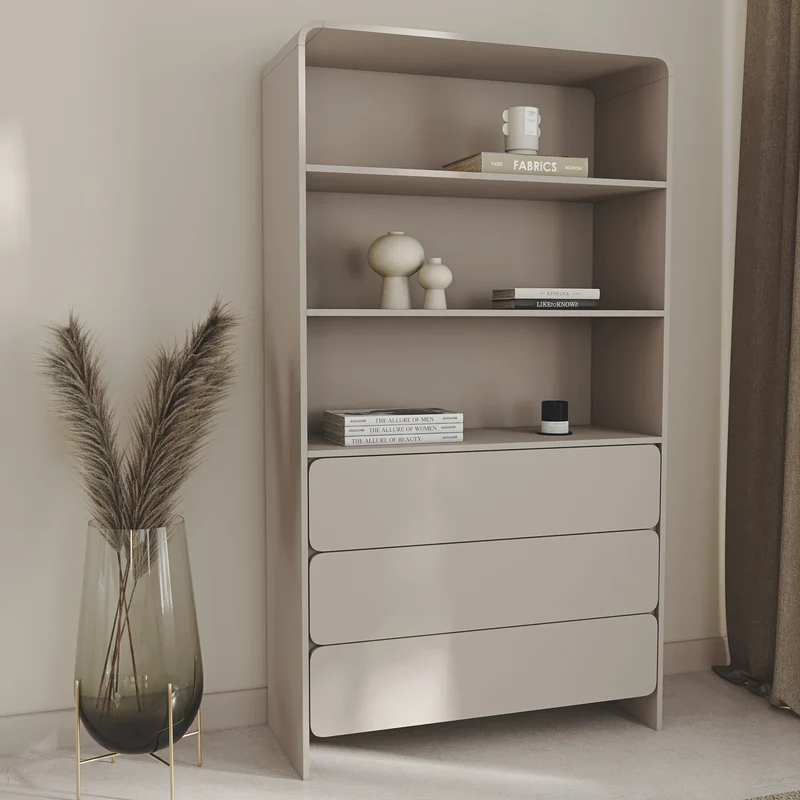 Lummo Regal mit drei Schubladen 100 cm Kaschmir