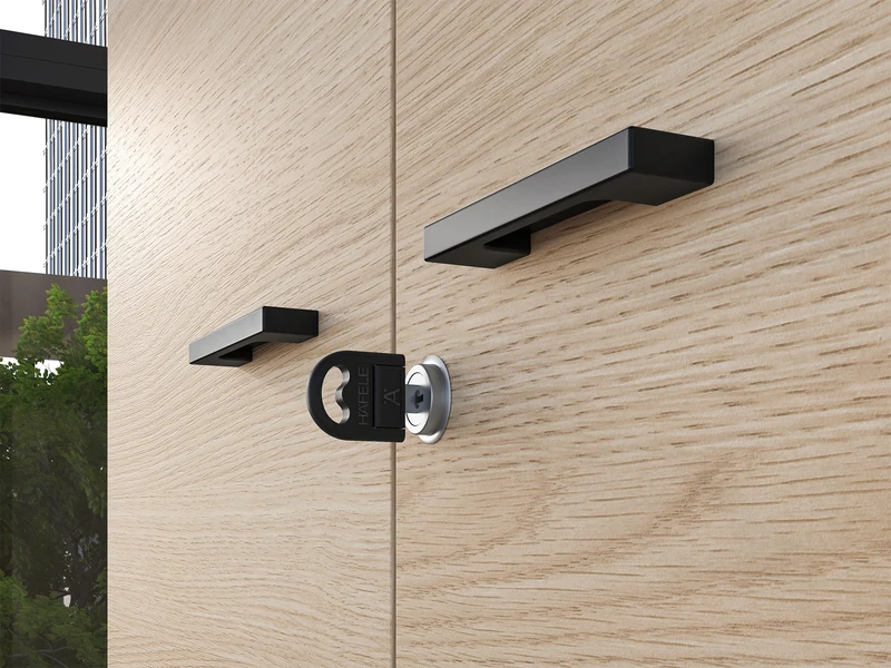Zweiflügeliger Kleiderschrank Odelis mit 79 cm Kleiderstange, Lindberg-Eiche