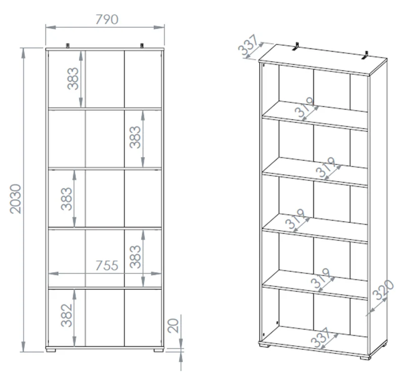 Offenes Regal Odelis 79 cm Lindberg-Eiche