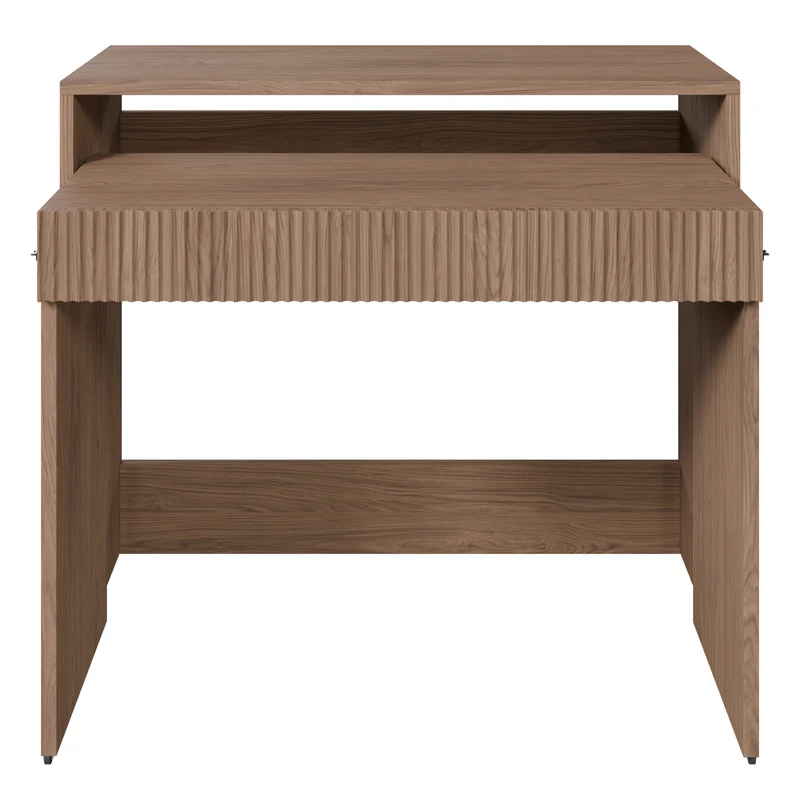 Ausziehbarer Schreibtisch Zoom mit Schublade und Rillen, 98 cm, Eiche Casella