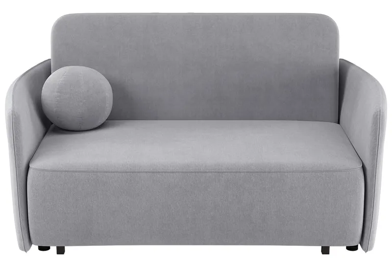 Ausziehbares Zweiersofa Paxi 165 cm mit Stauraum, hellgrauer Chenille-Bezug