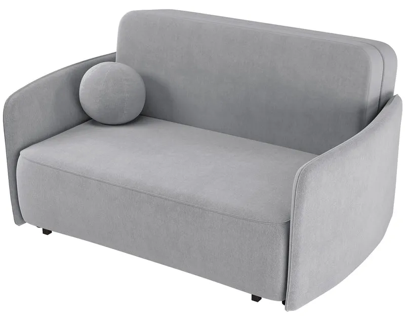 Ausziehbares Zweiersofa Paxi 165 cm mit Stauraum, hellgrauer Chenille-Bezug