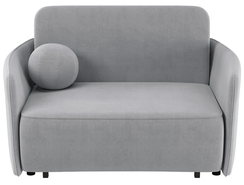 Ausziehbares Zweisitzer-Sofa Paxi 145 cm mit Stauraum, hellgrauer Chenille-Bezug