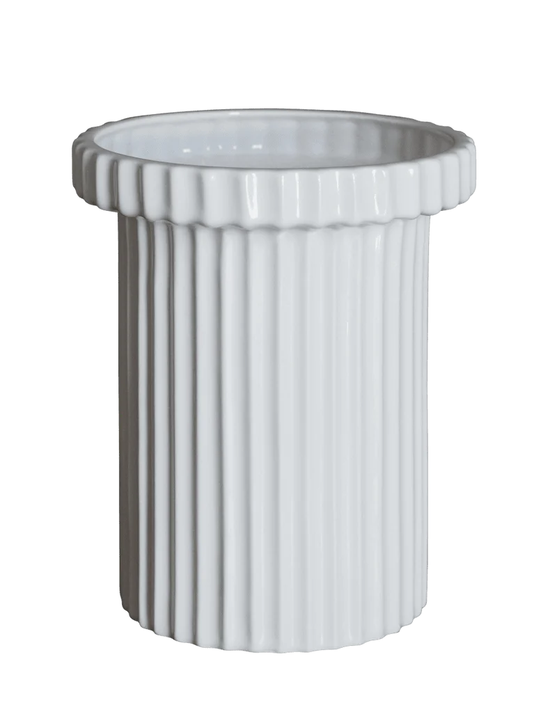 Vase Stripe mittelgroß, weiß