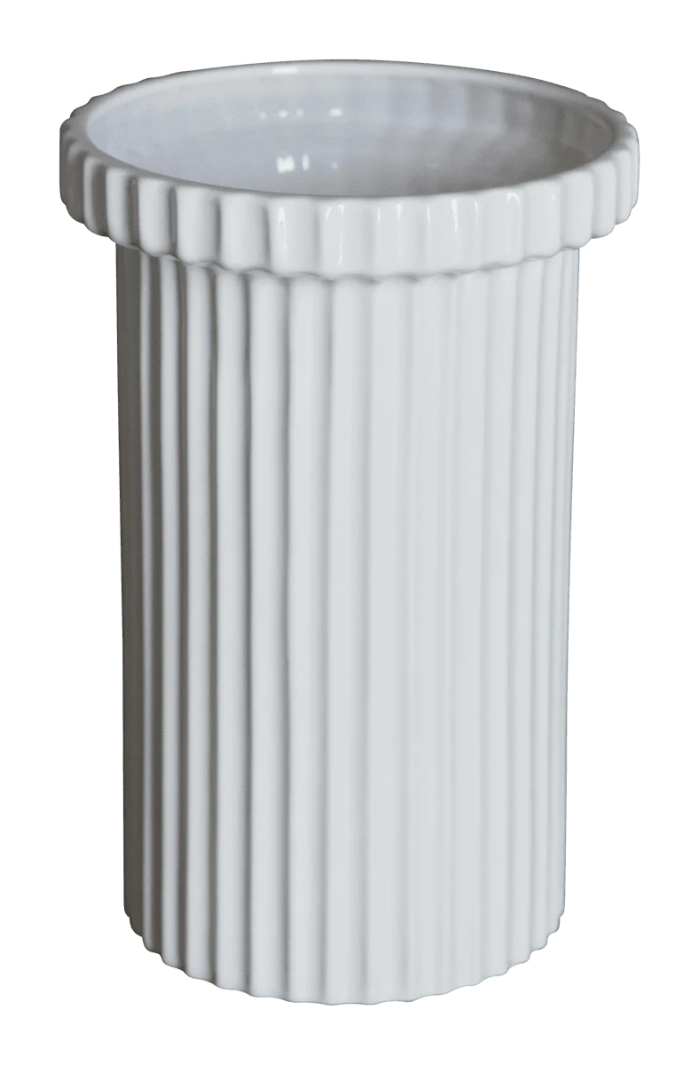 Vase Stripe groß, weiß