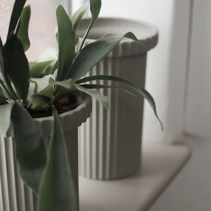 Vase Stripe mittelgroß, beige
