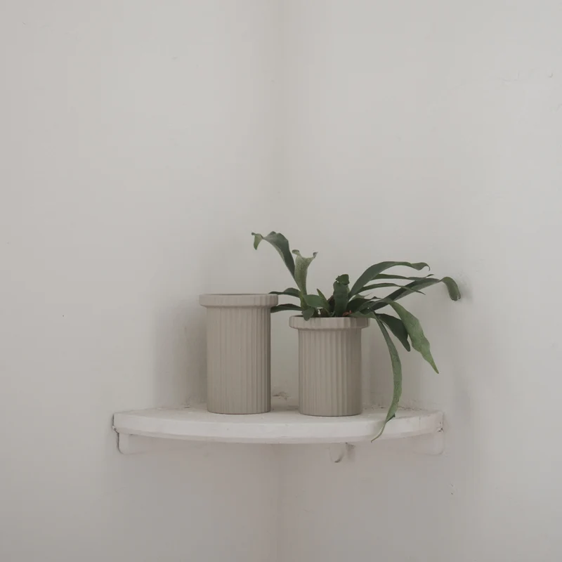 Vase Stripe mittelgroß, beige