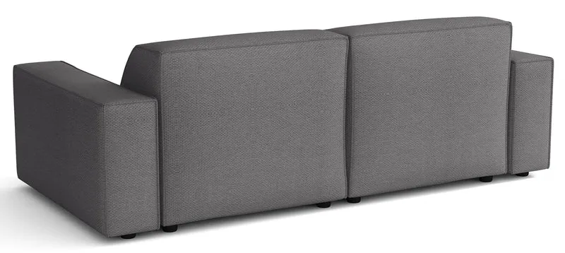 Modulares Ecksofa Sellmo L-förmig klein, linksseitig, dunkelgrauer hydrophober Chenillestoff