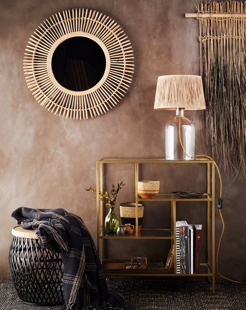 Tischlampe Raffia, natur