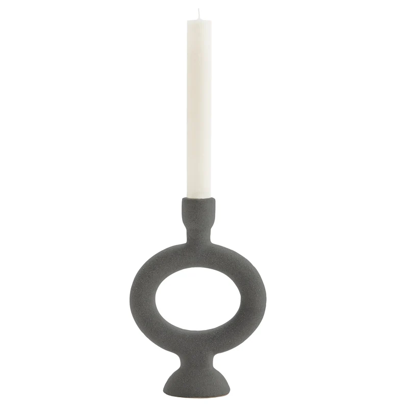Keramik Kerzenhalter H20cm, anthrazit
