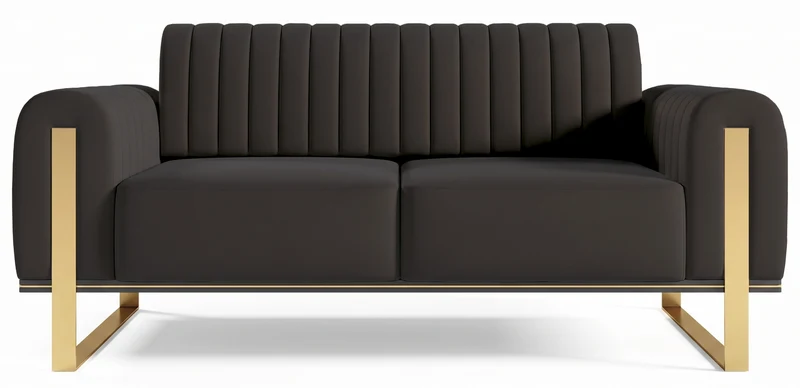 Zweisitziges Sofa Parissa aus dunkelgrauem Samt
