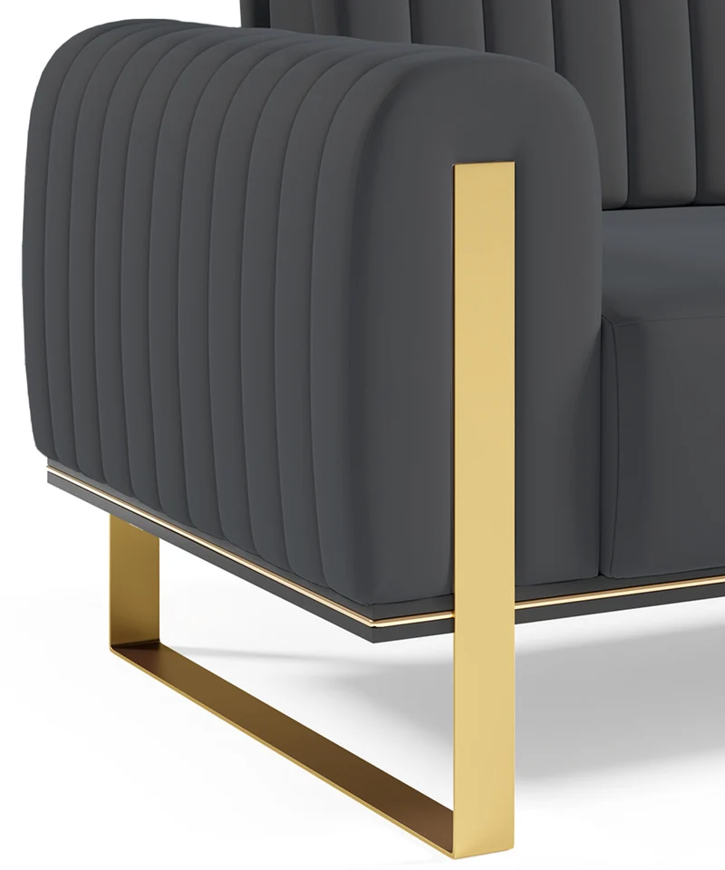 Zweisitziges Sofa Parissa, grauer Samt