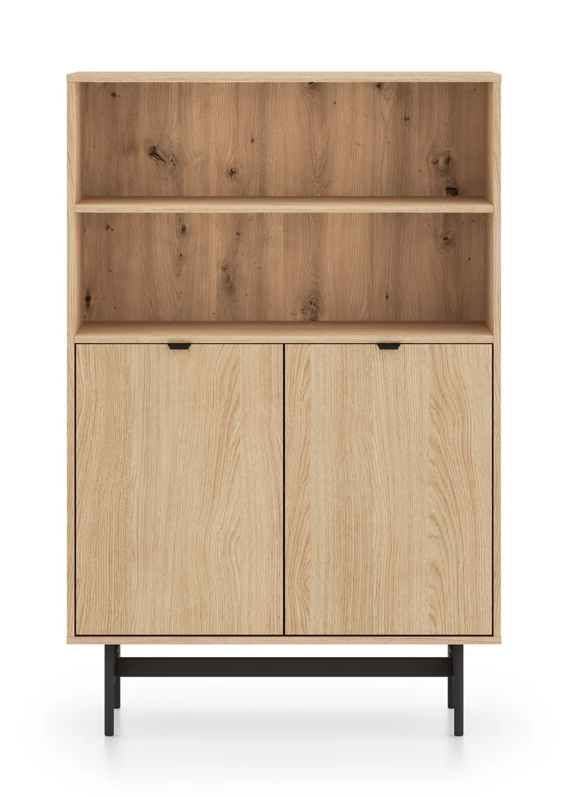 Zweiturige Kommode Reynos mit zwei Fächern, 92 cm, Eiche Mavelie