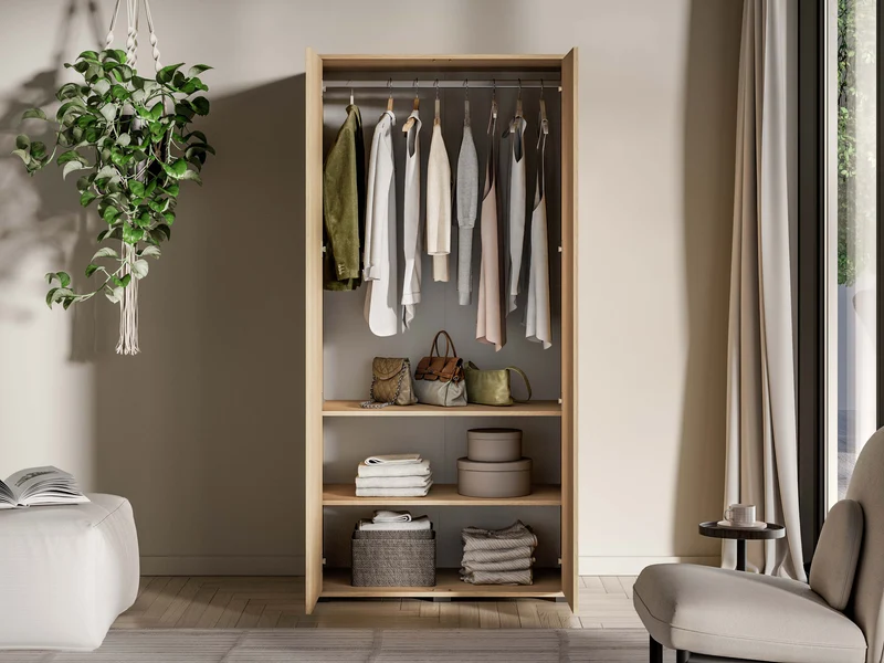 Zweiflügeliger Schrank Reynos 92 cm Eiche Mavelie