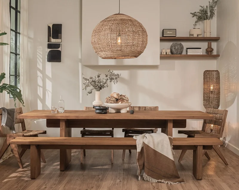 Massivholztisch Teak | Wangengestell